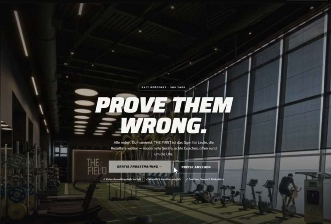 Website-Projekt THE FIRST – Fitness