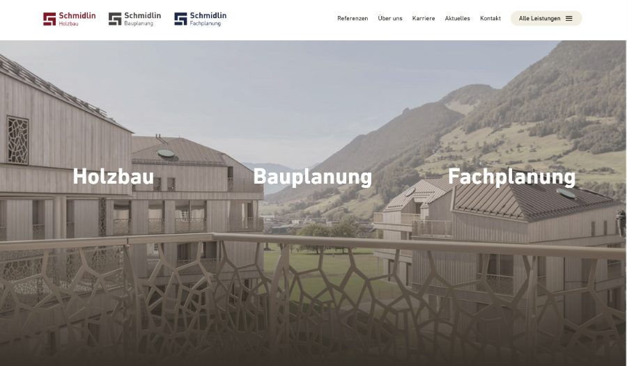 Vorschau einer Website für Holzbau