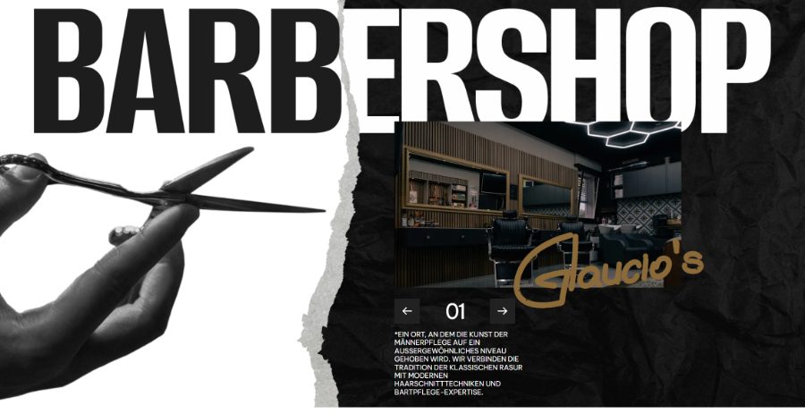 Vorschau einer Website für einen Barbershop