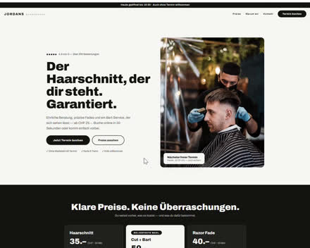 Website eines Barbershops
