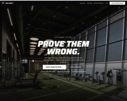 Website eines Fitnessstudios