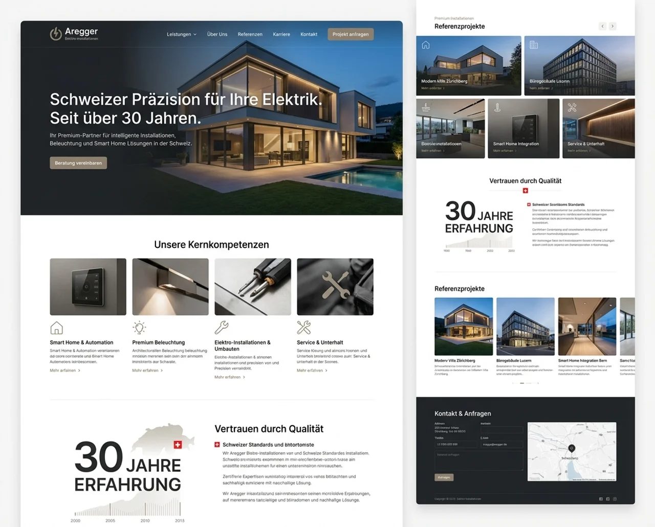 Website-Referenz für Elektroinstallateure