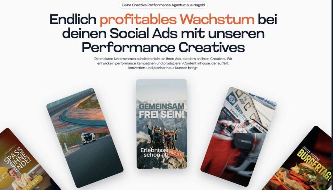 Kampagnen-Startseite mit Social Creatives