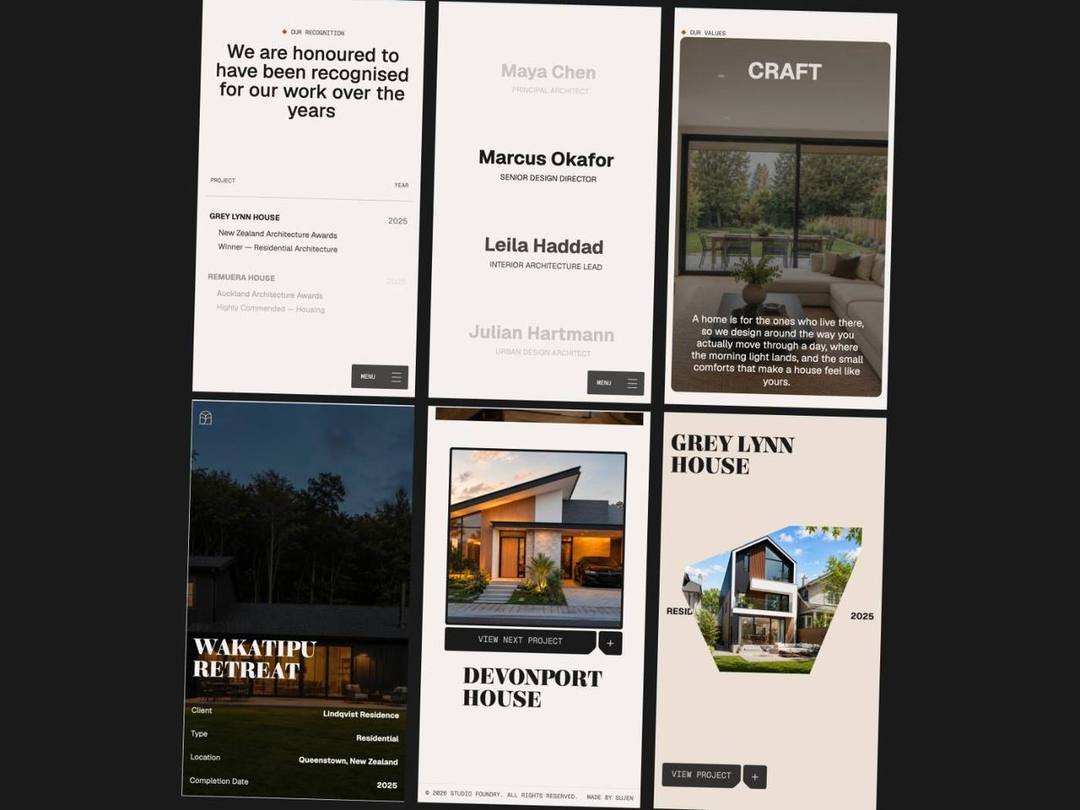 Architektur-Studio Mobile-Screens