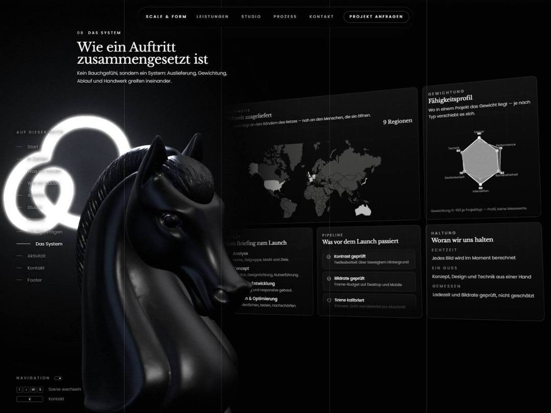 3D-Studio dunkel mit System-Karten